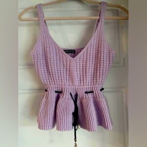 SHEIN knit camisole with a little belt and pearls at the end of it. Never worn